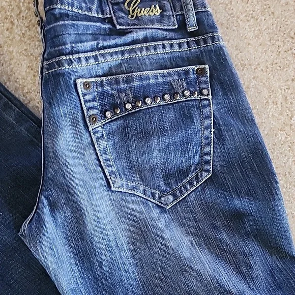 Guess Bootcut Rhinestone Like New Jeans Size 28 - Picture 2 of 13